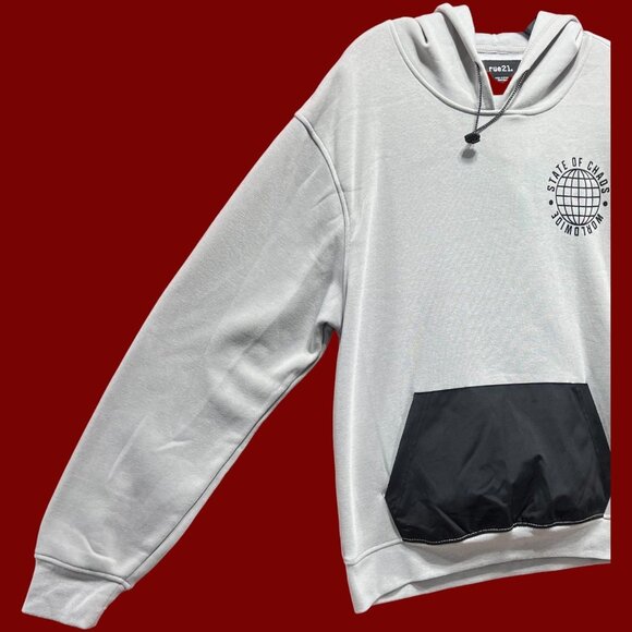 Rue 21 - Men's Long Sleeve Hooded Sweatshirt - Gray - Small - Picture 13 of 14